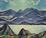 Morning on Nootka Sound, B.C. (1936) by Jock Macdonald, oil on board, sold Dec 2023