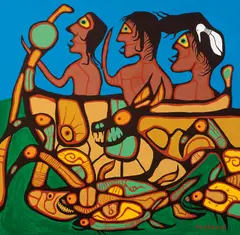 Migrating, 1978 by Norval Morrisseau, acrylic on canvas, sold Dec 2023