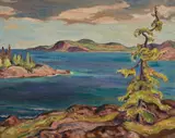Otter Head, Lake Superior by A. Y. Jackson, oil on canvas, sold Dec 2023