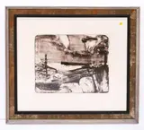 Untitled by John Henry Rock, Lithograph Framed- 32x36, sold Jan 2022