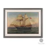 Painting of a Brigantine by Frederick Leo Hunter by Frederick Leo Hunter, Oil on canvas., sold Oct 2023