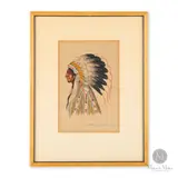Watercolour Portrait of a "Native Chief" by Gerald Tailfeathers by Gerald Tailfeathers, Watercolour and ink on paper., sold Oct 2023