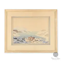 Winter Cove" Watercolour by Graham Norwell, Watercolour on paper., sold Oct 2023