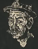 Portrait of an Old Man by Gregoire Boonzaier, linocut, sold May 2022
