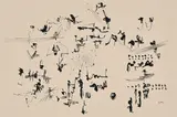 Abstract Calligraphic Landscape by Walter Battiss, ink on paper, sold May 2022