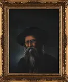 Portrait of a Rabbi by Denis Murphy, oil on board, sold Jul 2022