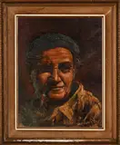 Portrait of a Man Smoking a Pipe by Denis Murphy, oil on canvas, sold Jul 2022