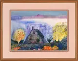 House in a Fantasy Landscape by Penny Koppe, watercolour on paper, sold Jul 2022