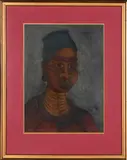 Portrait of a Woman by Solly Malope, pastel and pencil on paper, sold Jul 2022