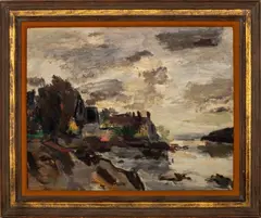 Untitled by Yovan Radenkovitch, 1950, oil on masonite, sold Jun 2023