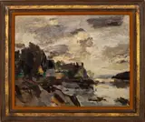 Untitled by Yovan Radenkovitch, 1950, oil on masonite, sold Jun 2023