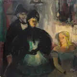 Untitled by Helen Sawyer, oil painting on masonite, sold Jun 2023
