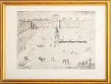 La Grande Place des Vosges by Salvador Dali, circa 1973, etching on paper, sold Jun 2023