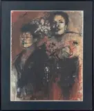 Billie Holiday" drawing in pencil by Gale Fulton Ross, 1993, ink, sold Jul 2023