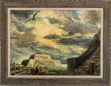 Untitled by Lloyd Lozes Goff, oil on masonite, sold Jul 2023