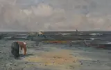 A Scottish coastal landscape depicting by J.A. Henderson, oil on canvas, offered Aug 2024