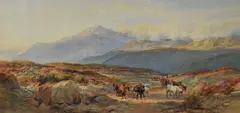 Mountainous Scene with Cattle by William Leighton Leitch, 1871, watercolour, offered Aug 2024