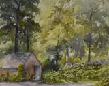 Woods at Alston Hall' and 'July by J.C Preston, watercolor, offered Aug 2024