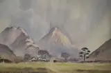 A mountainous landscape - possibly Wales by David Bellamy, watercolour, offered Aug 2024