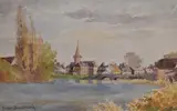 louhans by Andree Bouchard, 1929, watercolour, offered Aug 2024