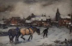Winter in Rye by John Terris, watercolour, offered Aug 2024