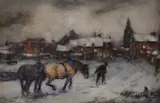 Winter in Rye by John Terris, watercolour, offered Aug 2024