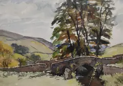 Derbyshire Landscape by John Chirnside, 1960, watercolour, offered Aug 2024