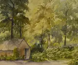 Woods at Alston Hall' and 'July by J.C Preston, watercolor, offered Jul 2024