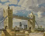 Tower Bridge, London by Fred Pincher, watercolour, offered Jul 2024