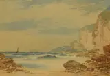 An attractive coastal landscape depicting a by C.E. Cooke, watercolour, offered Jul 2024