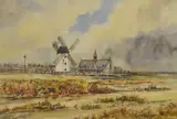 Lytham Windmill by Dennis N. Grundy, watercolour, offered Jul 2024