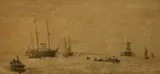 The Royal Yacht Victoria and Albert by Rowland Langmaid, etching, offered Jul 2024