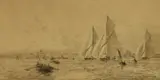 The Big Class Racing Off Ryde, Isle of Wight by Rowland Langmaid, etching, offered Jul 2024