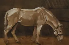 Workpony by Nancy Brackett, watercolour, offered Jun 2024