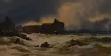 A stormy sea view by Edgar James Maybery, watercolour, offered Jun 2024