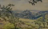 A View of Kronberg ('Blick auf Kronberg') by Fritz Wucherer, watercolour, offered Jun 2024