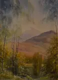 The Falls, Kinloch Rannoch' and 'Shades of Summer, Approaching Schiehallion by Clare Fernie, watercolor, offered Jun 2024