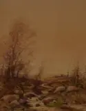 A moorland river by Tom Campbell, watercolour, offered Jun 2024