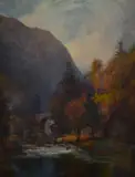 A river scene in autumn by Samuel Towers, watercolour, offered Jun 2024