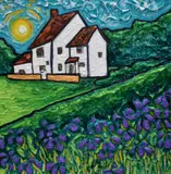 Iris In Bloom by Scarlett Raven, oil on canvas, offered Jun 2024