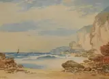 An attractive coastal landscape depicting a by C.E. Cooke, watercolour, offered Jun 2024