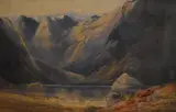 A dramatic Scottish or Welsh mountain by Thomas Walmsley Price, 1920, watercolour, offered Jun 2024