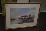 The picturesque stone arched bridge at by Clive Wylie, watercolour, offered Jun 2024