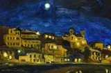 Nocturne - Andros by John Cooke, oil on canvas, offered Jun 2024