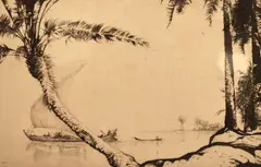 On the Tigres by Charles William Cain, etching, offered Jun 2024