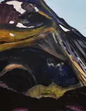 An imposing hillside view with shadow and by Susan Wearing, acrylic on canvas, offered May 2024