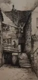 Woreley Boat Steps by Peter Monks, pencil, offered May 2024