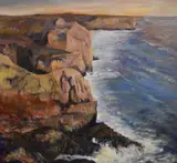 Dunraven Bay, Southerndown, Glamorgan, South Wales by Jennifer Wheten, acrylic on board, offered May 2024