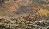 Angry Sea by Tom Holland, oil on board, offered May 2024
