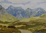 An Irish landscape possibly the Mourne by M. Gildea-Evans, oil on board, offered Apr 2024